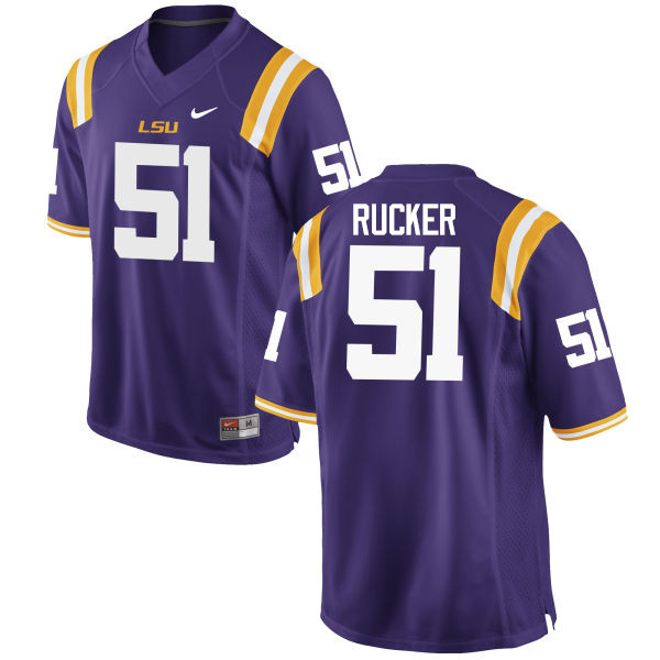 Men LSU Tigers #51 Jonathan Rucker College Football Jerseys Game-Purple